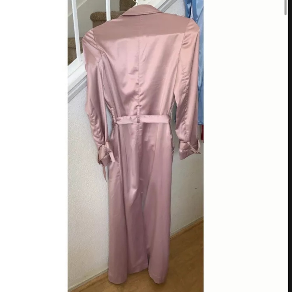 Mauve Pink Rose-gold Fabinne Trench Satin Duster - Picture 6 of 8